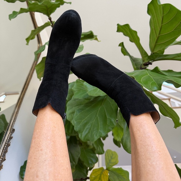 REVOLVE Pura Lopez Black Suede Wedge Boots. Great comfortable Sexy ❤️ - Picture 3 of 12